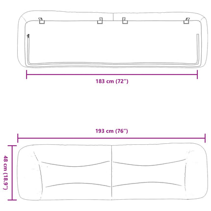 Headboard Cushion "Hvar" White 72" Faux Leather