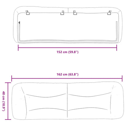 Headboard Cushion "Hvar" Black 59.8" Faux Leather