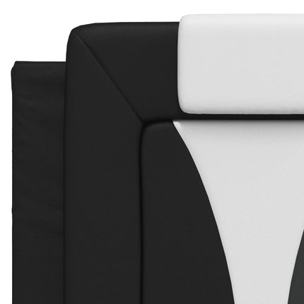 Headboard Cushion "Viana" Black and White 59.8" Faux Leather