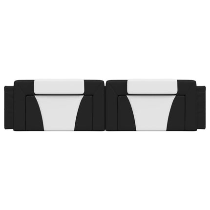 Headboard Cushion "Viana" Black and White 76" Faux Leather