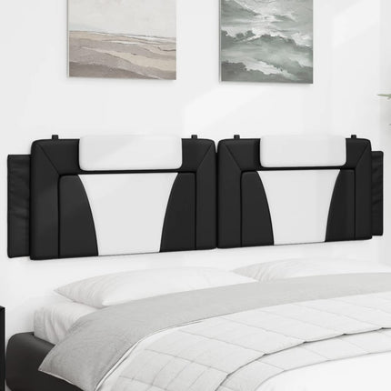 Headboard Cushion "Viana" Black and White 76" Faux Leather