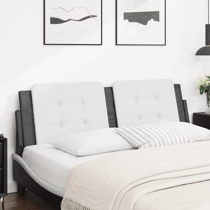 Headboard Cushion "Zadar" White and Black 59.8" Faux Leather