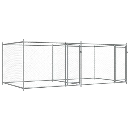 Dog Cage with Doors Gray 13.1'x6.6'x4.9'Galvanized Steel