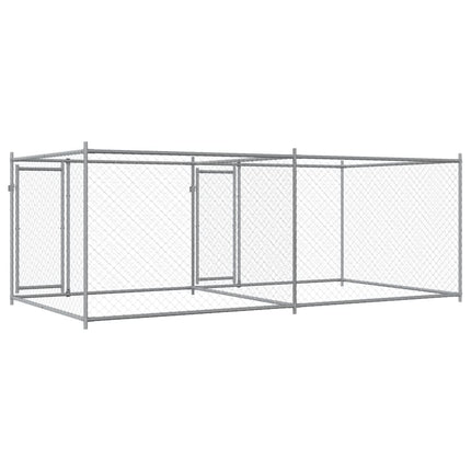Dog Cage with Doors Gray 13.1'x6.6'x4.9'Galvanized Steel