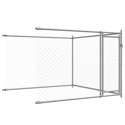 Dog Cage with Doors Gray 19.7'x6.6'x4.9'Galvanized Steel