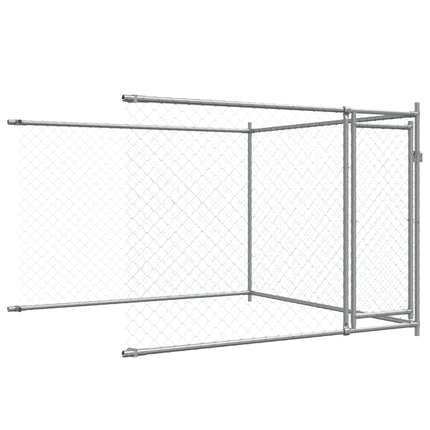 Dog Cage with Doors Gray 26.2'x6.6'x4.9'Galvanized Steel