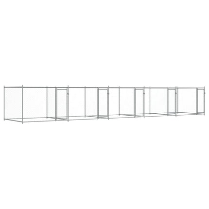 Dog Cage with Doors Gray 32.8'x6.6'x4.9'Galvanized Steel