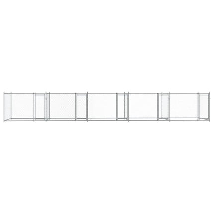 Dog Cage with Doors Gray 32.8'x6.6'x4.9'Galvanized Steel