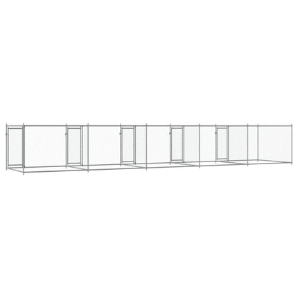 Dog Cage with Doors Gray 32.8'x6.6'x4.9'Galvanized Steel