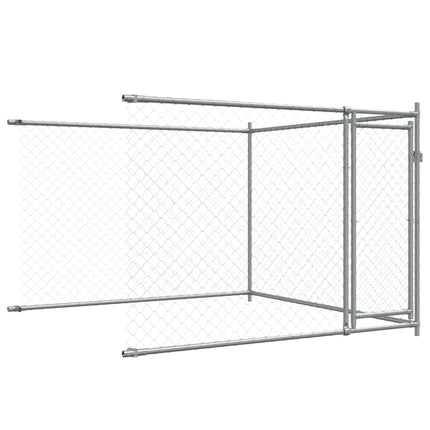 Dog Cage with Doors Gray 32.8'x6.6'x4.9'Galvanized Steel