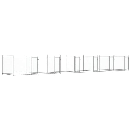 Dog Cage with Doors Gray 39.4'x6.6'x4.9'Galvanized Steel