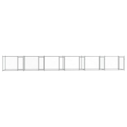Dog Cage with Doors Gray 39.4'x6.6'x4.9'Galvanized Steel