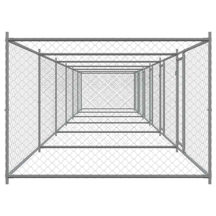 Dog Cage with Doors Gray 39.4'x6.6'x4.9'Galvanized Steel