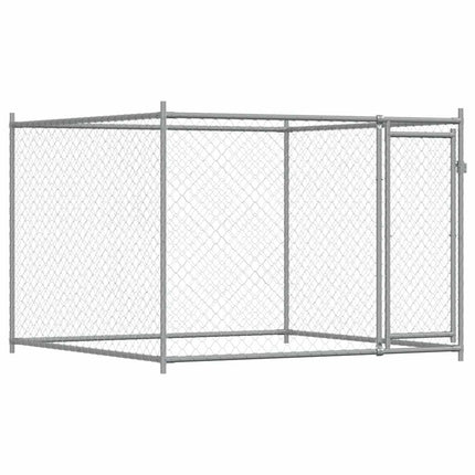 Dog Cage with Doors Gray 39.4'x6.6'x4.9'Galvanized Steel