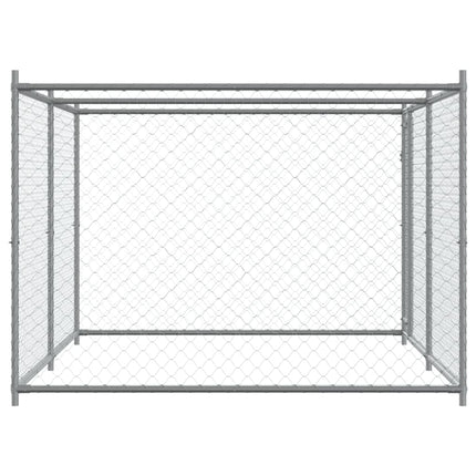 Dog Cage with Door Gray 13.1'x6.6'x4.9'Galvanized Steel