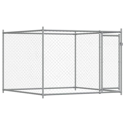 Dog Cage with Door Gray 13.1'x6.6'x4.9'Galvanized Steel