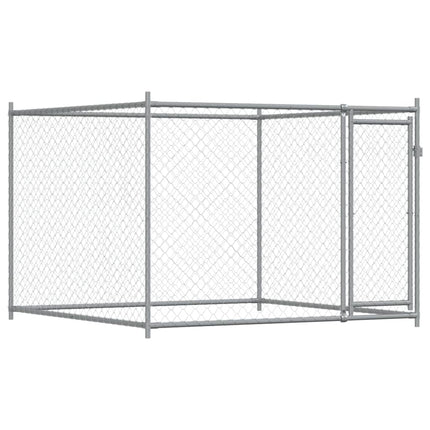 Dog Cage with Door Gray 26.2'x6.6'x4.9'Galvanized Steel