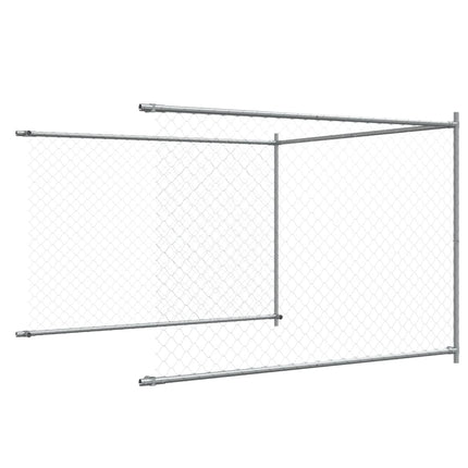 Dog Cage with Door Gray 26.2'x6.6'x4.9'Galvanized Steel