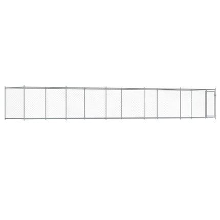 Dog Cage with Door Gray 32.8'x6.6'x4.9'Galvanized Steel