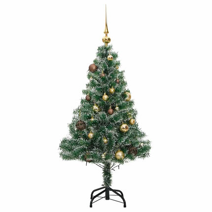 Artificial Christmas Tree 150 LEDs&Ball Set&Flocked Snow 59.1