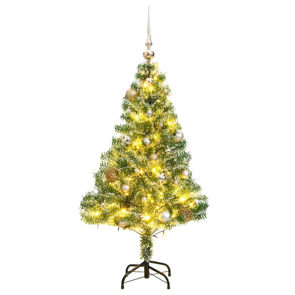 Artificial Christmas Tree 150 LEDs&Ball Set&Flocked Snow 59.1
