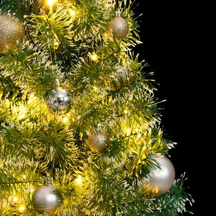 Artificial Christmas Tree 150 LEDs&Ball Set&Flocked Snow 59.1