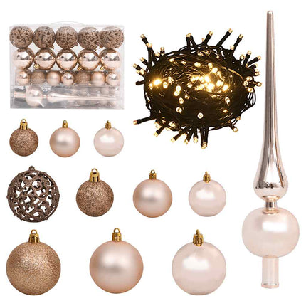 Artificial Christmas Tree 150 LEDs&Ball Set&Flocked Snow 59.1