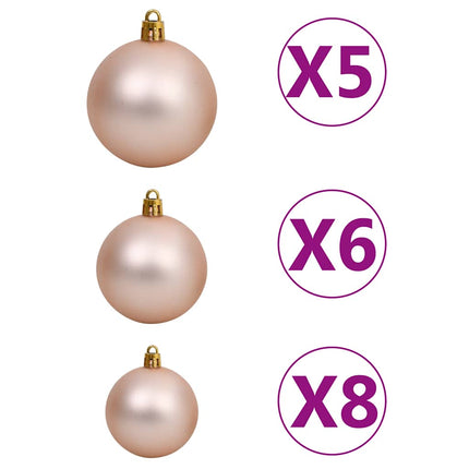 Artificial Christmas Tree 150 LEDs&Ball Set&Flocked Snow 59.1