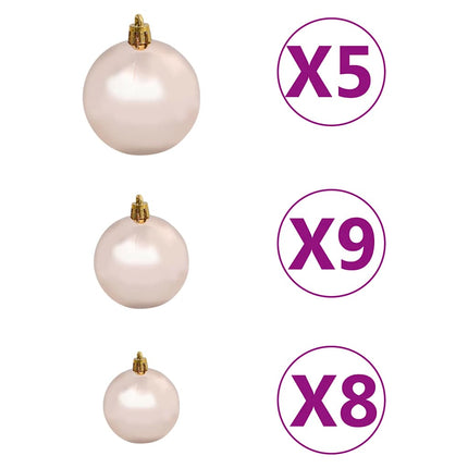 Artificial Hinged Christmas Tree 150 LEDs & Ball Set 47.2