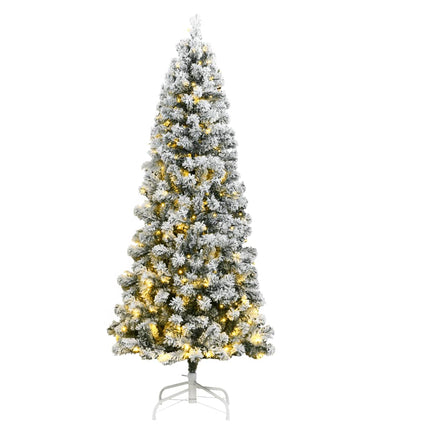 Artificial Hinged Christmas Tree 300 LEDs & Flocked Snow 70.9