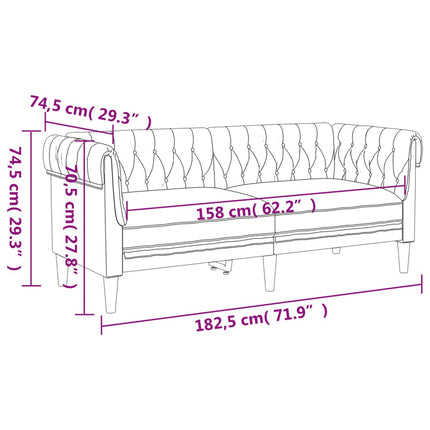3 Piece Sofa Set Brown Fabric