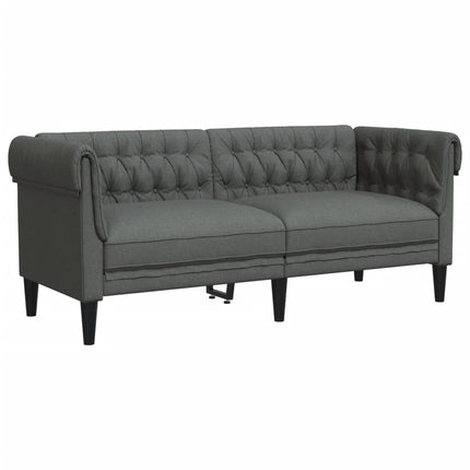 2 Piece Sofa Set Dark Gray Fabric