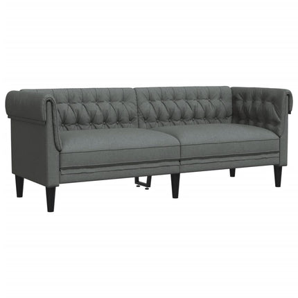2 Piece Sofa Set Dark Gray Fabric