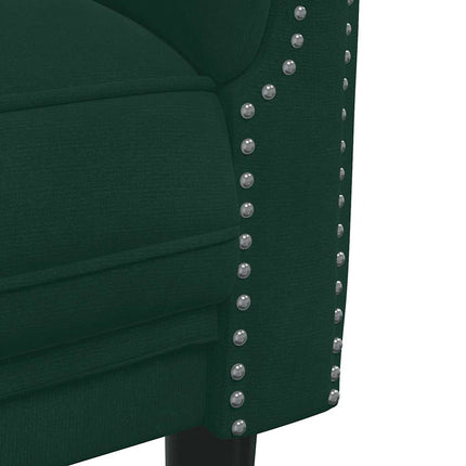 3 Piece Sofa Set Dark Green Velvet