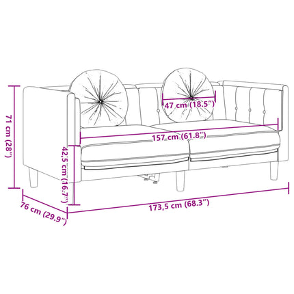 3 Piece Sofa Set with Pillows Brown Velvet