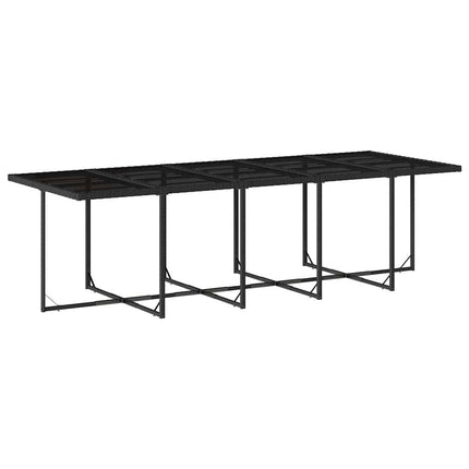 Garden Dining Set Black PE Rattan 10-seater Adjustable Armrests