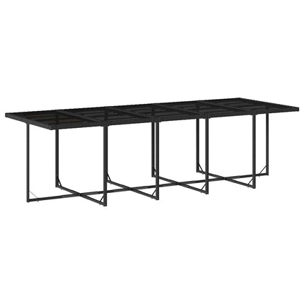 Garden Dining Set Black PE Rattan 15 pieces Collapsible