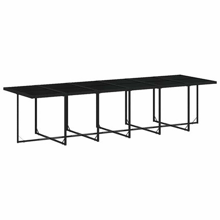 Garden Dining Set Black Poly Rattan 16-seater