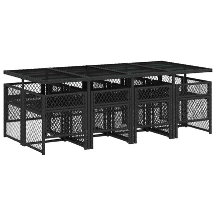 Garden Dining Set Black, Cream White