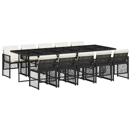 Garden Dining Set Black, Cream White