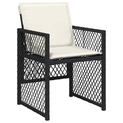 Garden Dining Set Black and Cream