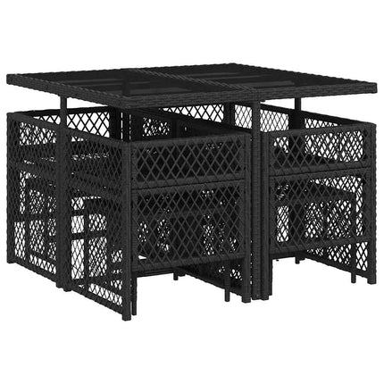 Garden Dining Set Black and Cream