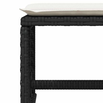 Garden Dining Set Black and Cream White