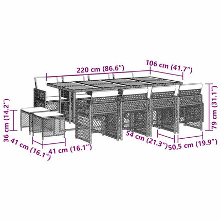 Garden Dining Set Black