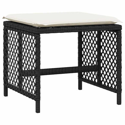 Garden Dining Set Black, Cream White