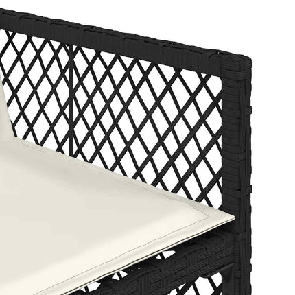 Garden Dining Set Black PE Rattan, Steel, Acacia Wood Large