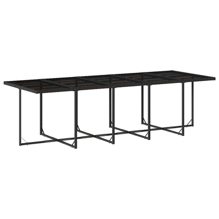 11 Piece Patio Dining Set with Cushions Black Poly Rattan