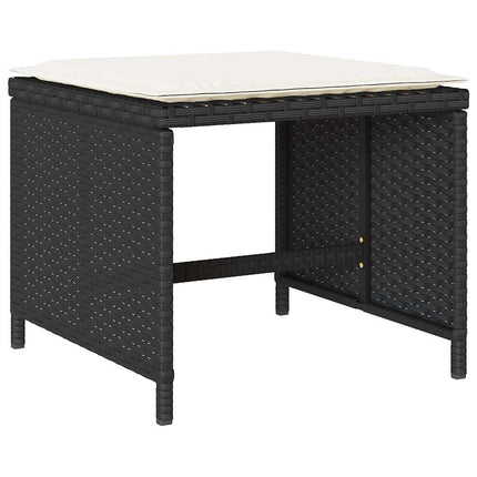 Garden Dining Set Black, Cream White