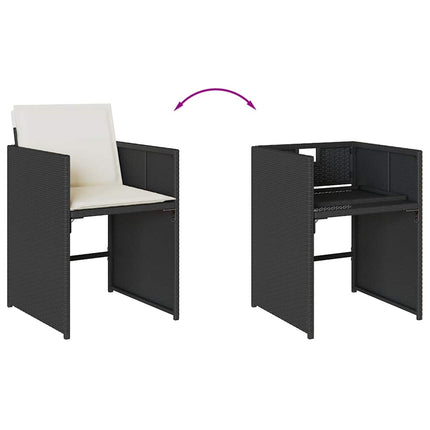 Garden Dining Set Black and Cream