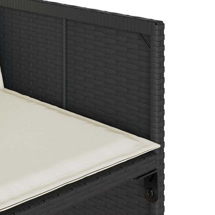Garden Dining Set Black and Cream